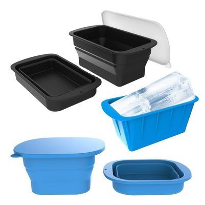 持続可能 折りたたみbare Ice Cube Tray 超大型 再利用可能 シリコンアイスブロック模具