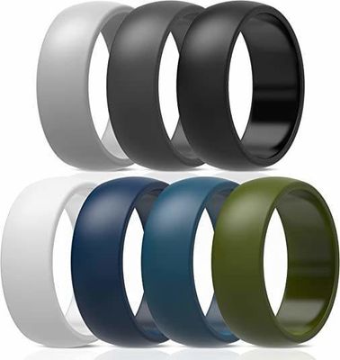 男性用シリコン婚約指輪の鋳造 8.7mm 幅 ゴム婚約バンド 2.5mm 厚さ
