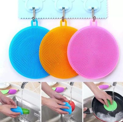 二面円形鉢 食器洗浄ブラシ キッチン掃除用シリコンクリーニングブラシ