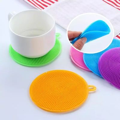 二面円形鉢 食器洗浄ブラシ キッチン掃除用シリコンクリーニングブラシ