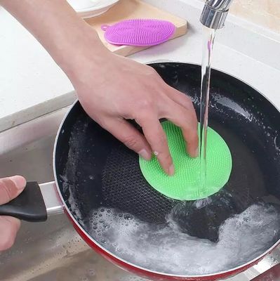 二面円形鉢 食器洗浄ブラシ キッチン掃除用シリコンクリーニングブラシ
