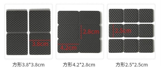 滑らないEVAテーブル脚 落ち着く家具保護パッド オーダーメイド 切断式黒いテーブル接着剤