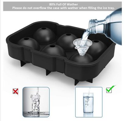 6 穴 立方型氷模具メーカー 蓋付き 持続可能で柔軟なシリコン