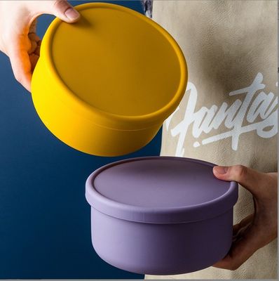 健康的な食事 食品グレードのポータブルシリコンベントランチボックス 9cm x 14cm