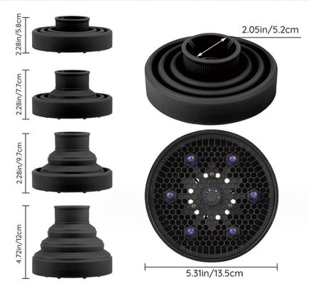 完全に定義されたカールのための折りたたむシリコンヘアディフューザー模造加工サービス
