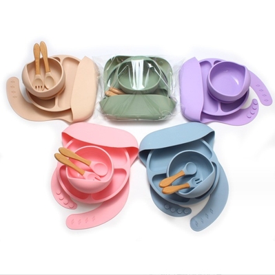 5pcs 柔らかいスプーン BPA ベビーフィッティングスプーン フォークセット 食器 シリコン ベビーセット