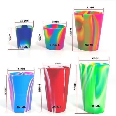 簡単に掃除できる 40ml~600ml シリコンワイングラス カスタムロゴ シリコンビールカップ カフェカップ