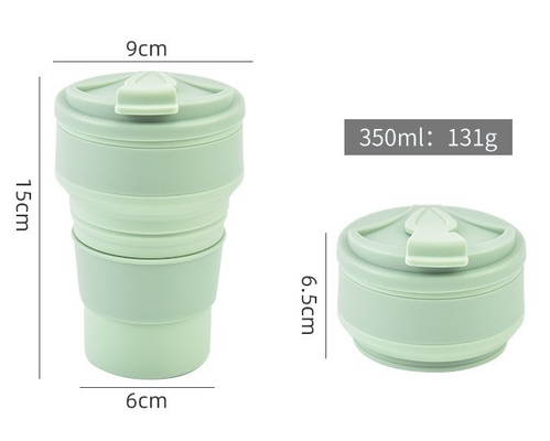 350ml ボリューム フードグレード 折りたたむシリコン スポーツ水瓶 カスタムロゴ付き