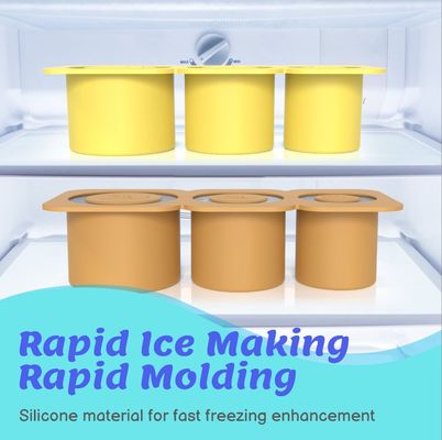 アイスクリームツール 2024 シリコンシリンダー アイスモールド フリーザー用の氷方塊トレイの蓋とビン